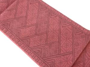 ふくれ織菱模様織出し袋帯